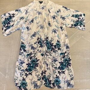 Angie Floral Kimono Open Cardigan Large